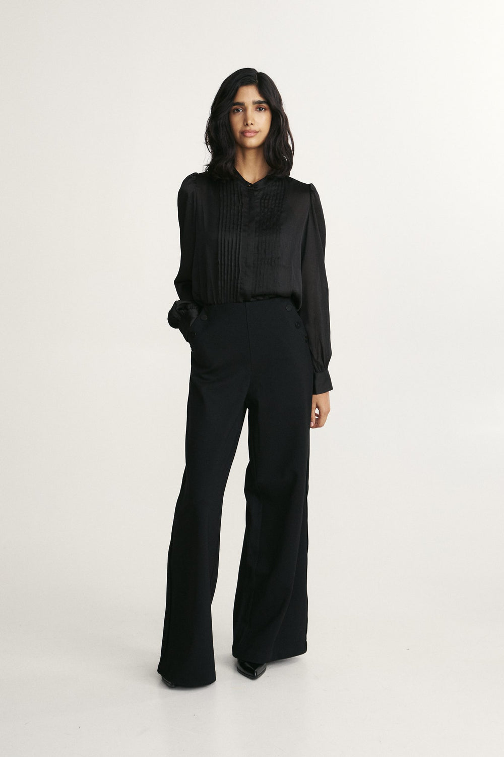 Blouse with pintucks detail