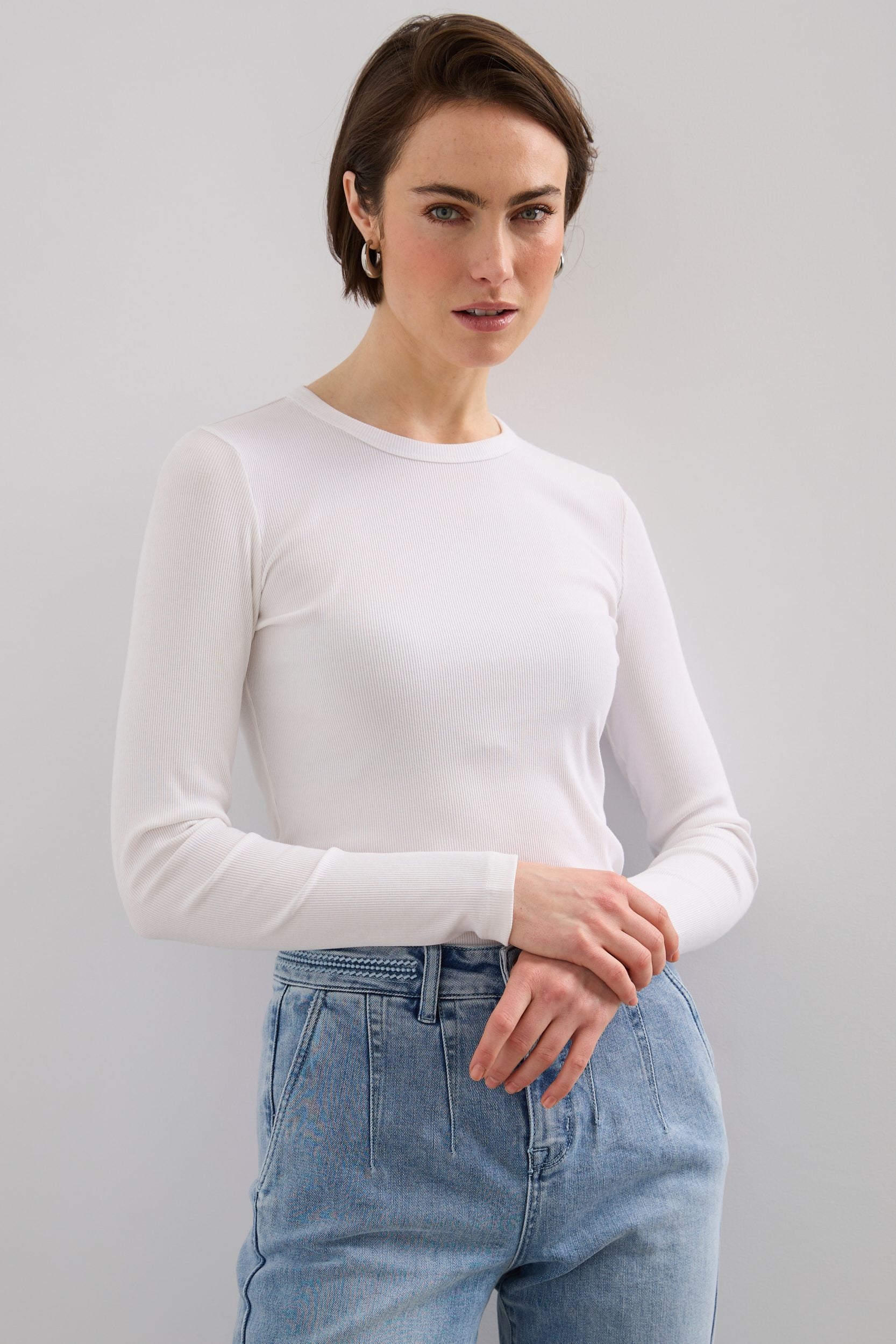 Ribbed long sleeve top
