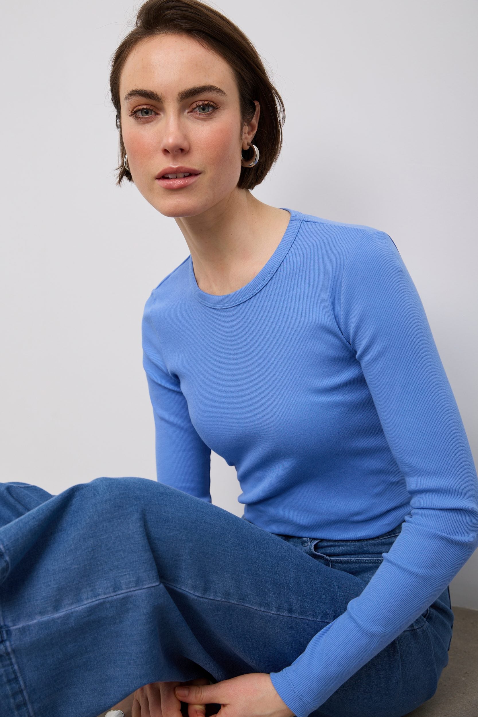 Ribbed long sleeve top
