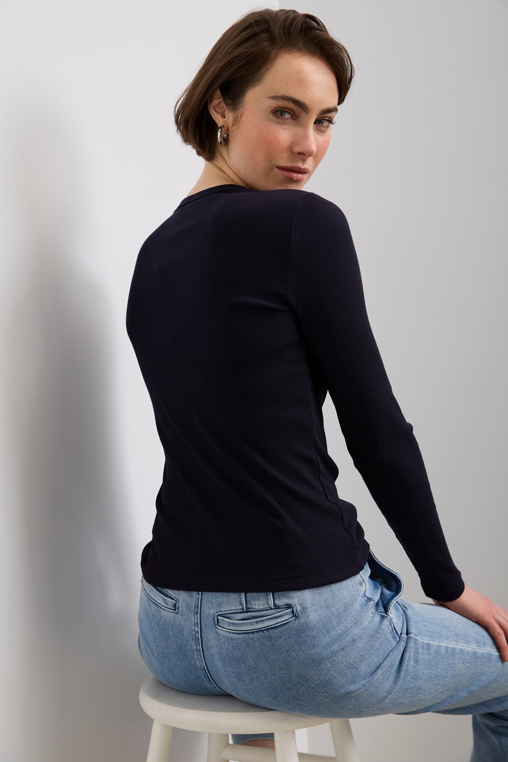 Ribbed long sleeve top