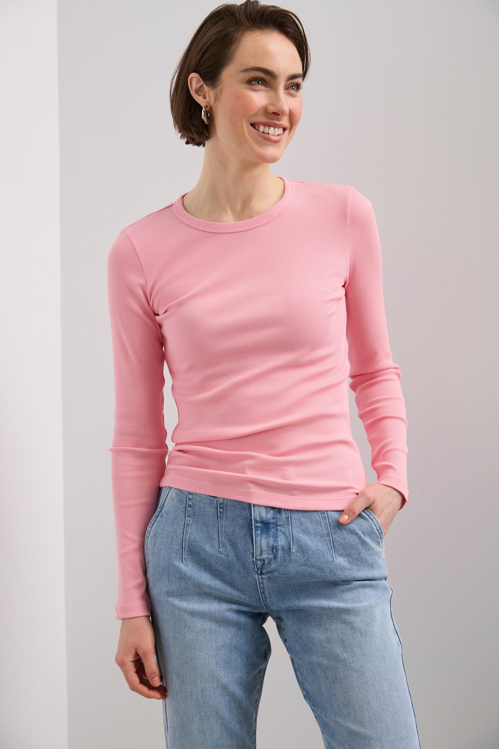 Ribbed long sleeve top