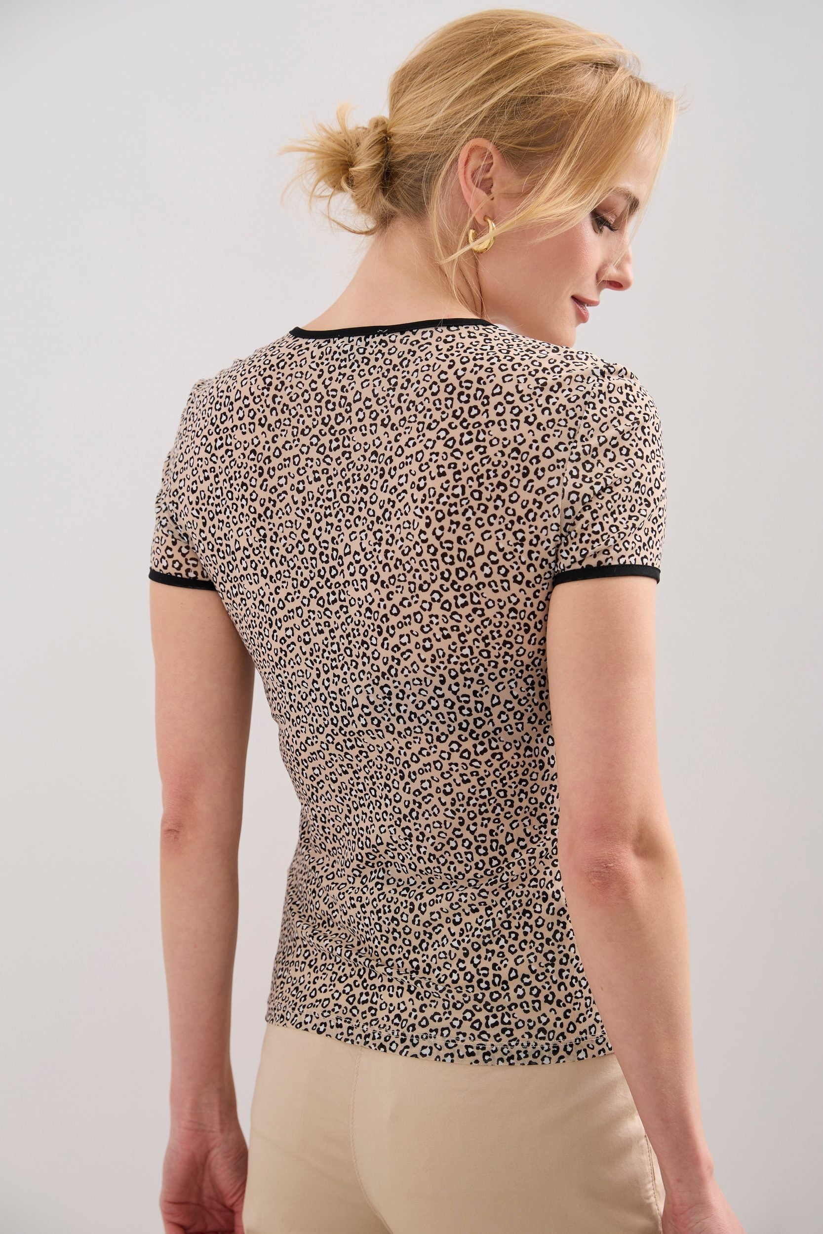 Printed micro mesh t-shirt