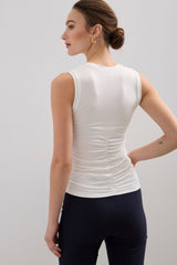 Ruched sleeveless top