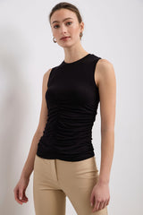 Ruched sleeveless top