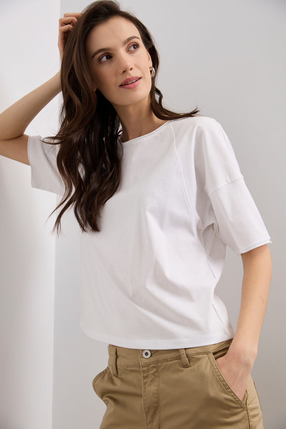 T-shirt ample à manches retroussées