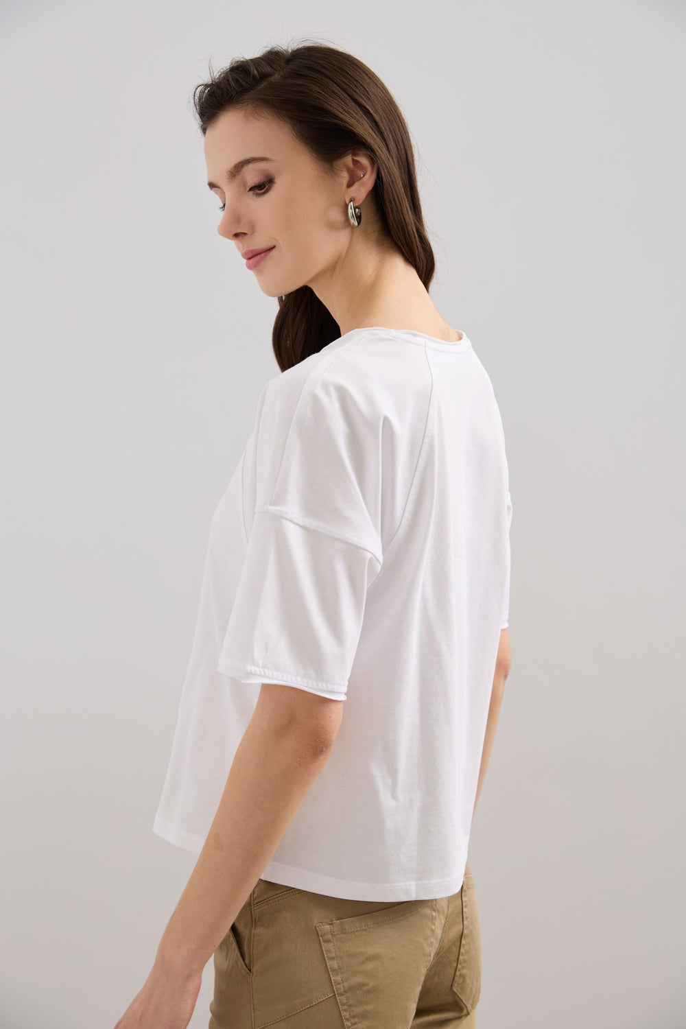 T-shirt ample à manches retroussées