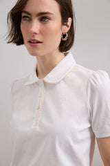 Jersey t-shirt with polo collar