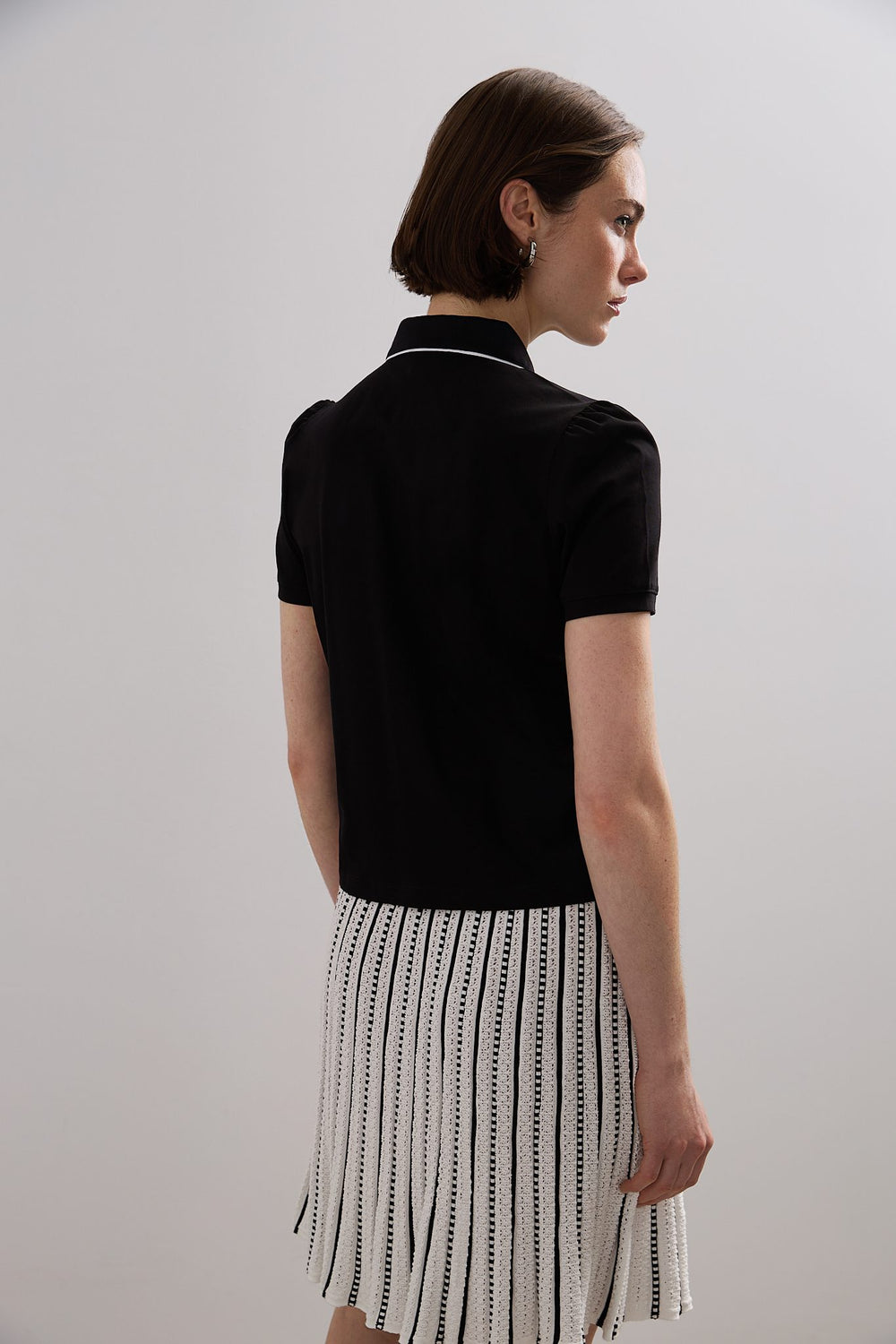 Jersey t-shirt with polo collar