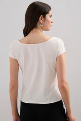 T-shirt with ballerina neckline