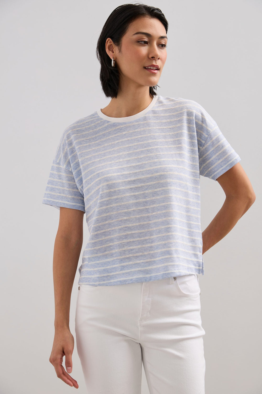 T-shirt carré à rayures
