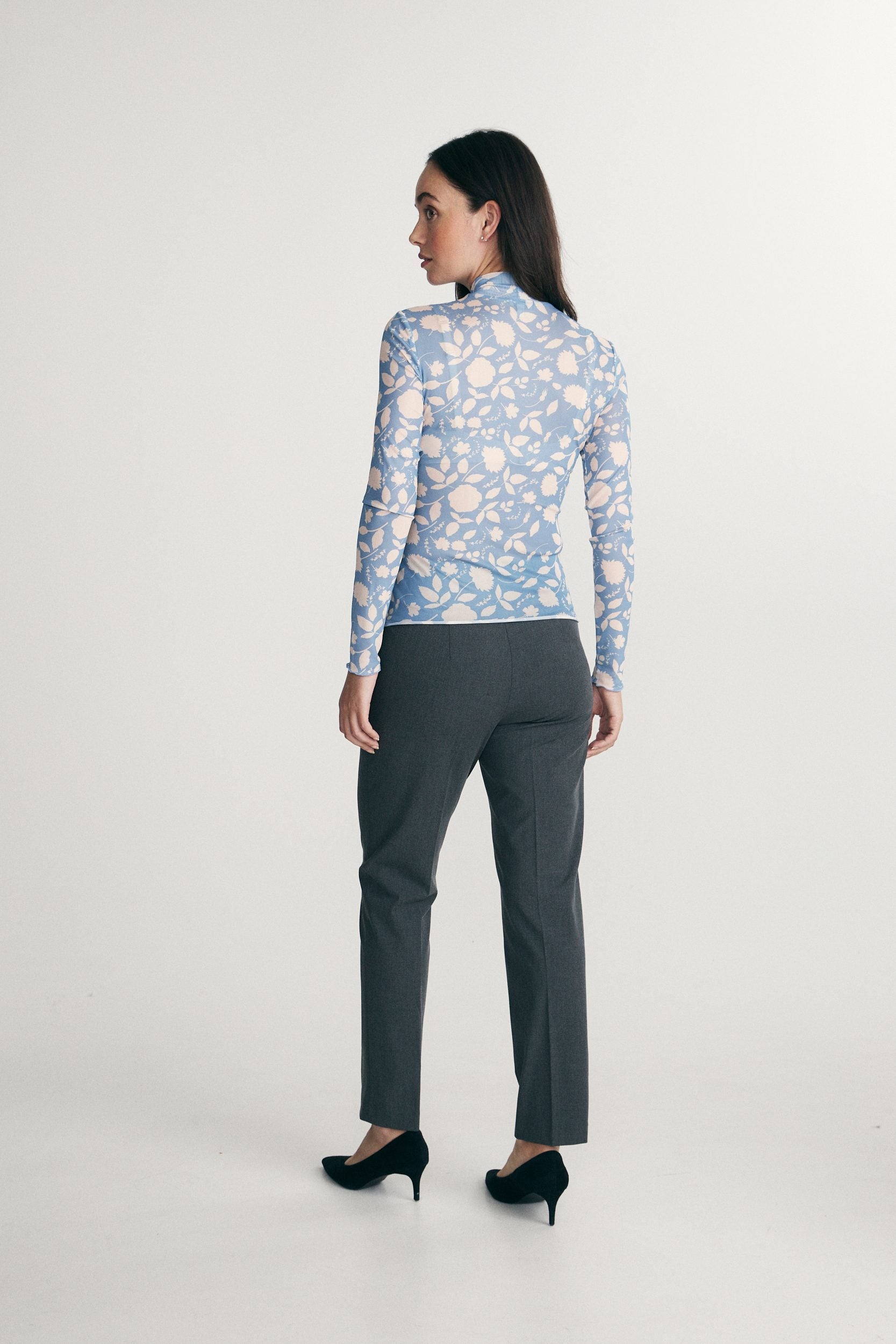 Printed Floral Mesh Top