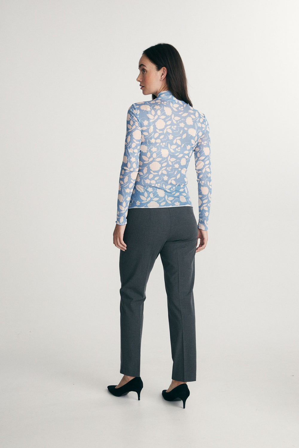 Printed Floral Mesh Top