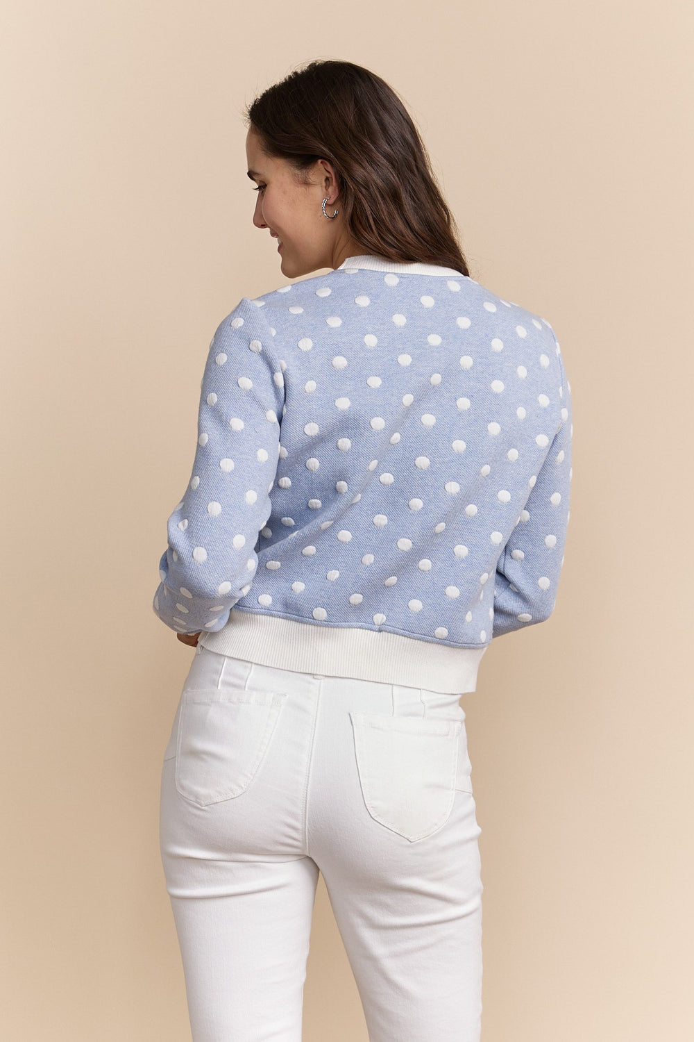 Textured polka-dot sweater