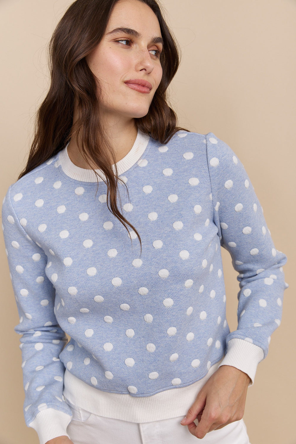 Textured polka-dot sweater
