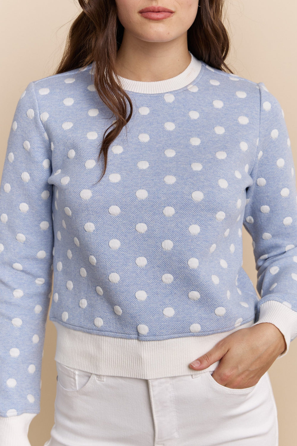 Textured polka-dot sweater