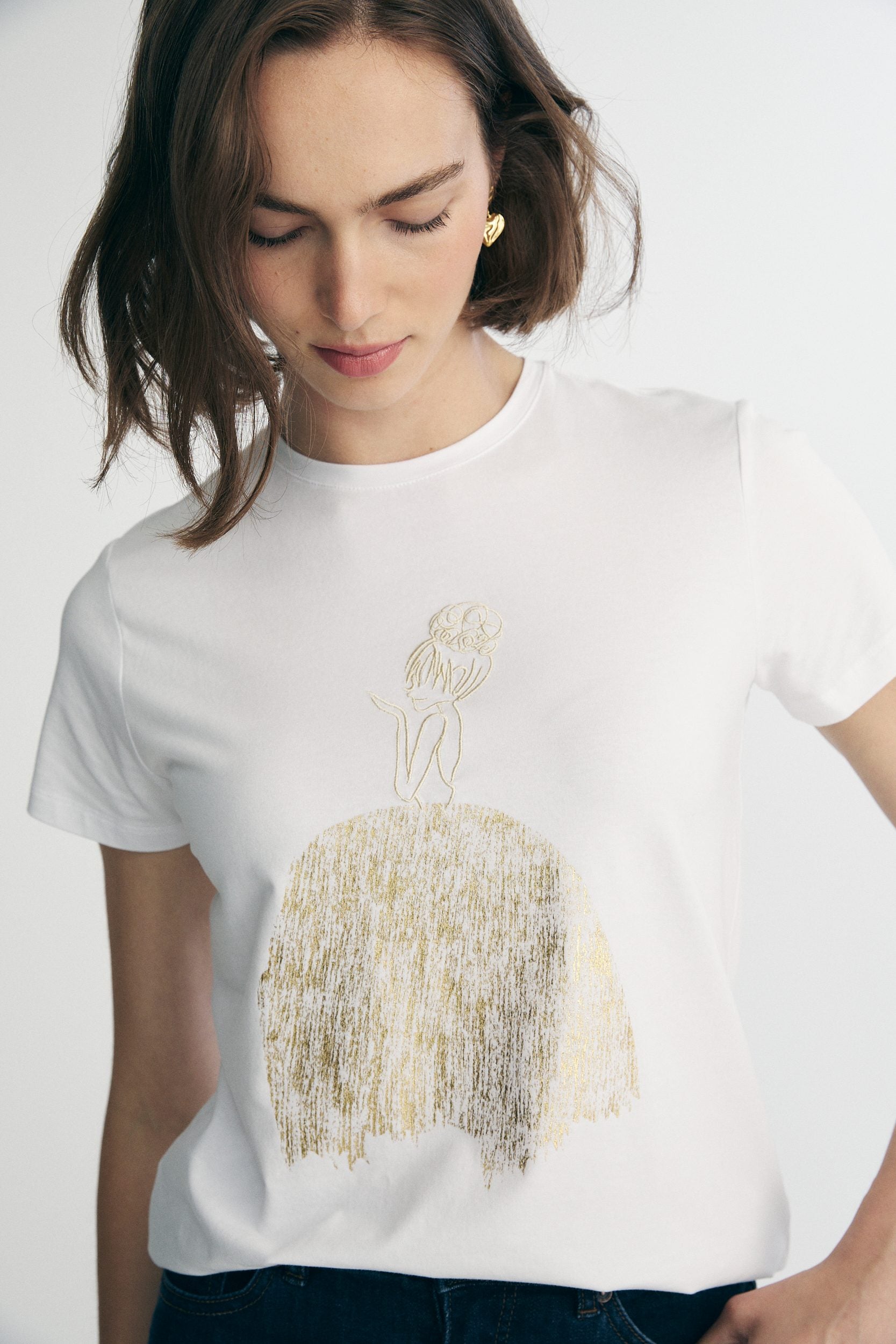 T-shirt avec broderie et imprimé