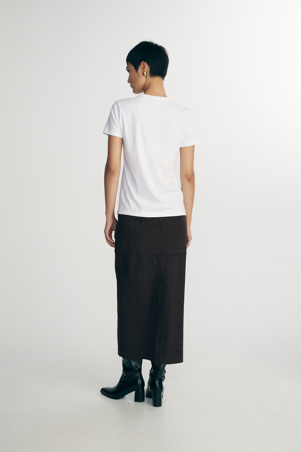 Regular fit t-shirt with print and rhinestones