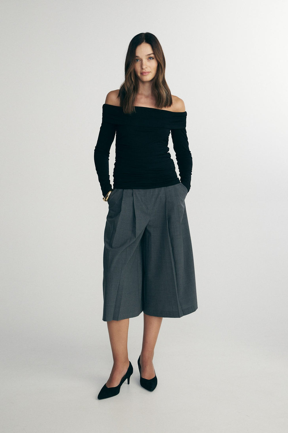 Off shoulder jersey top