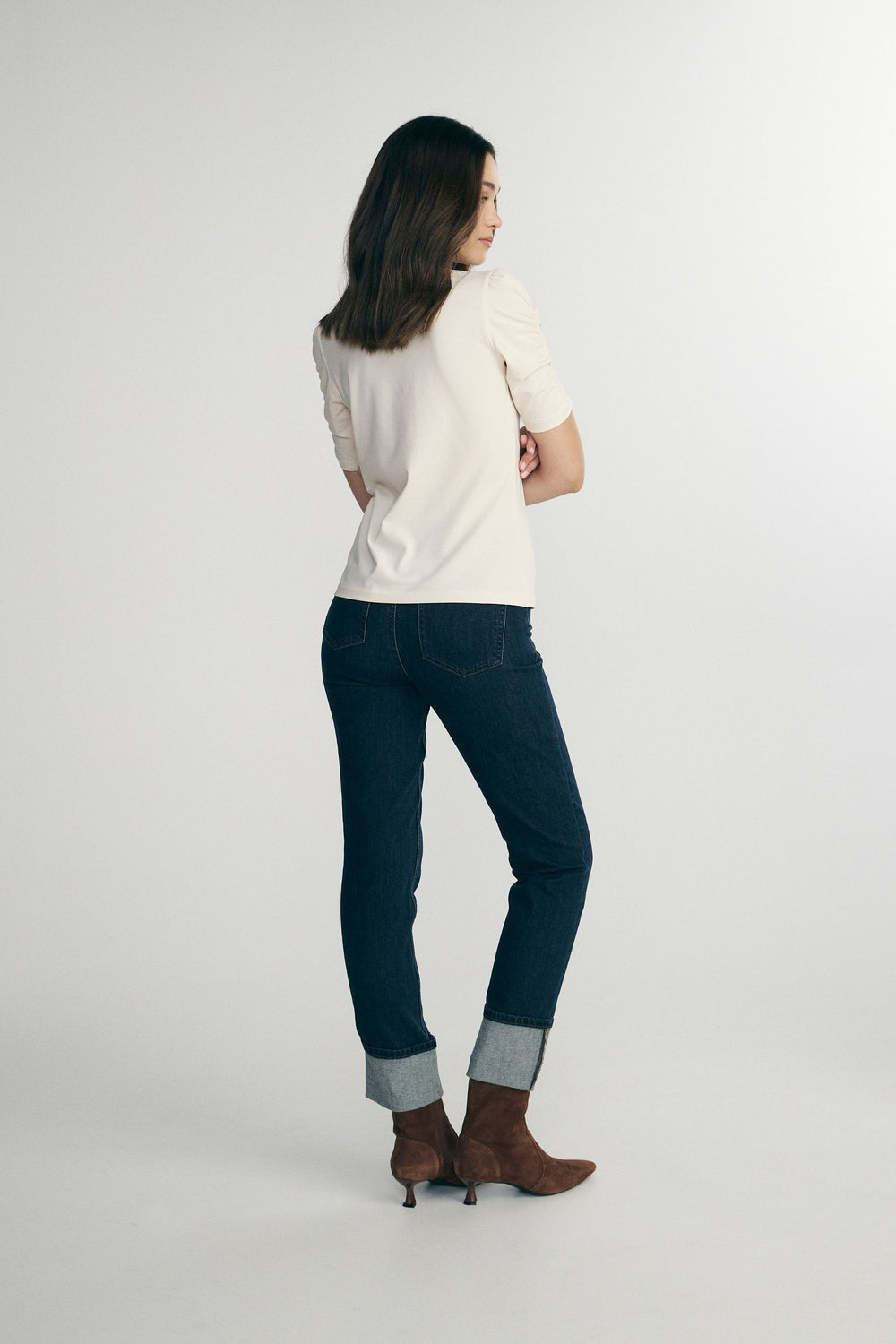 Mock neck jersey top
