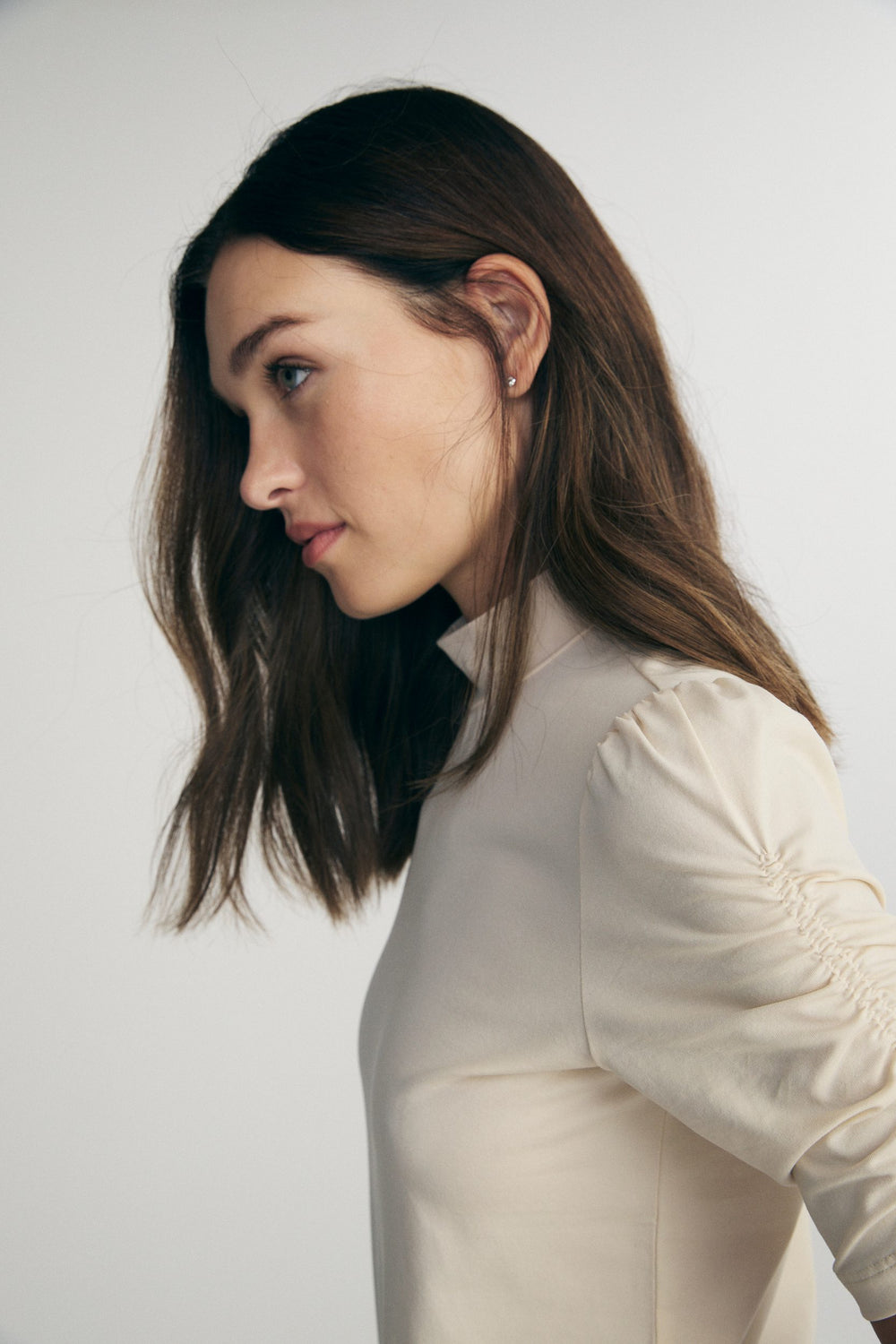 Mock neck jersey top