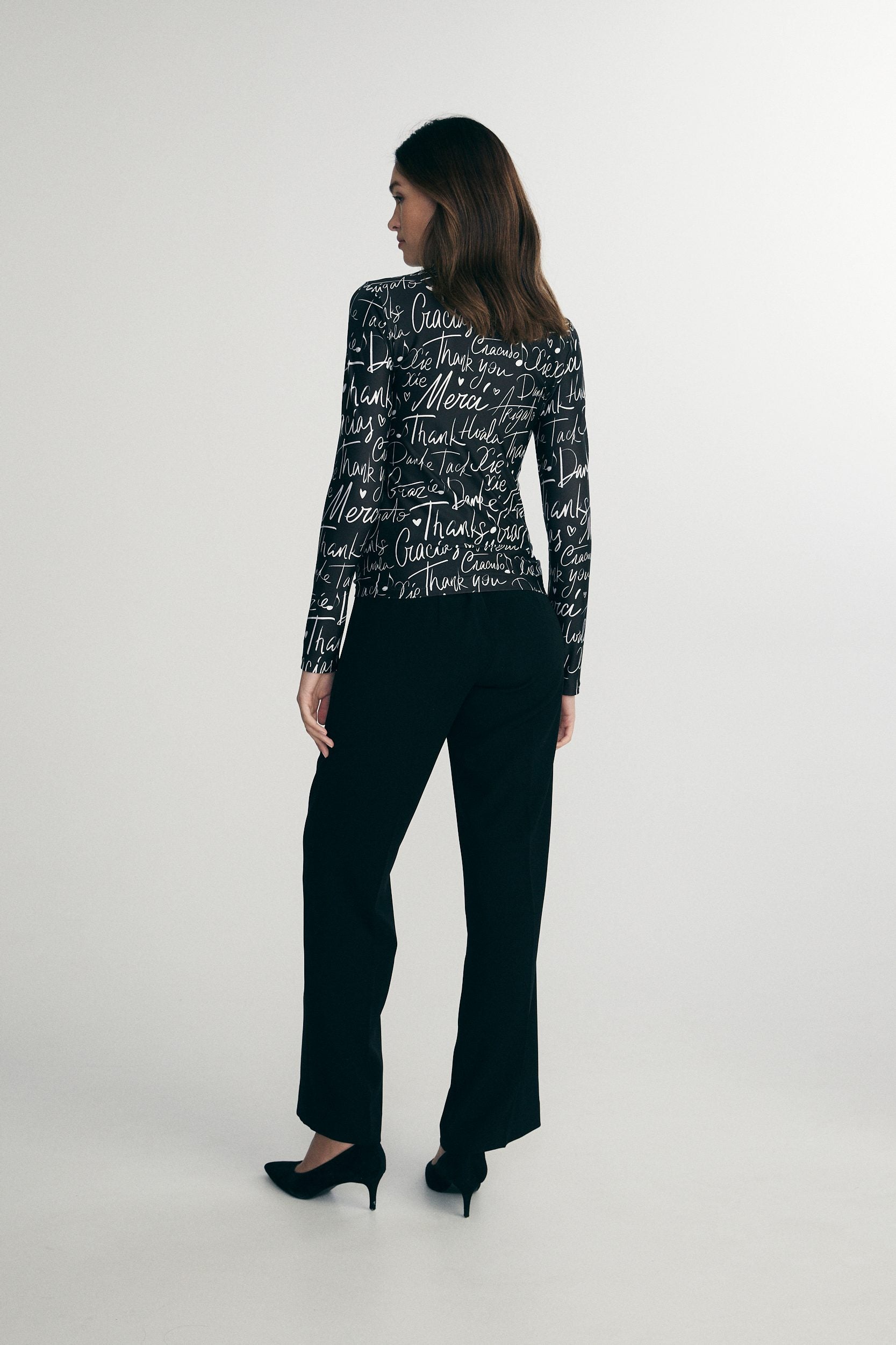 Mock neck printed top