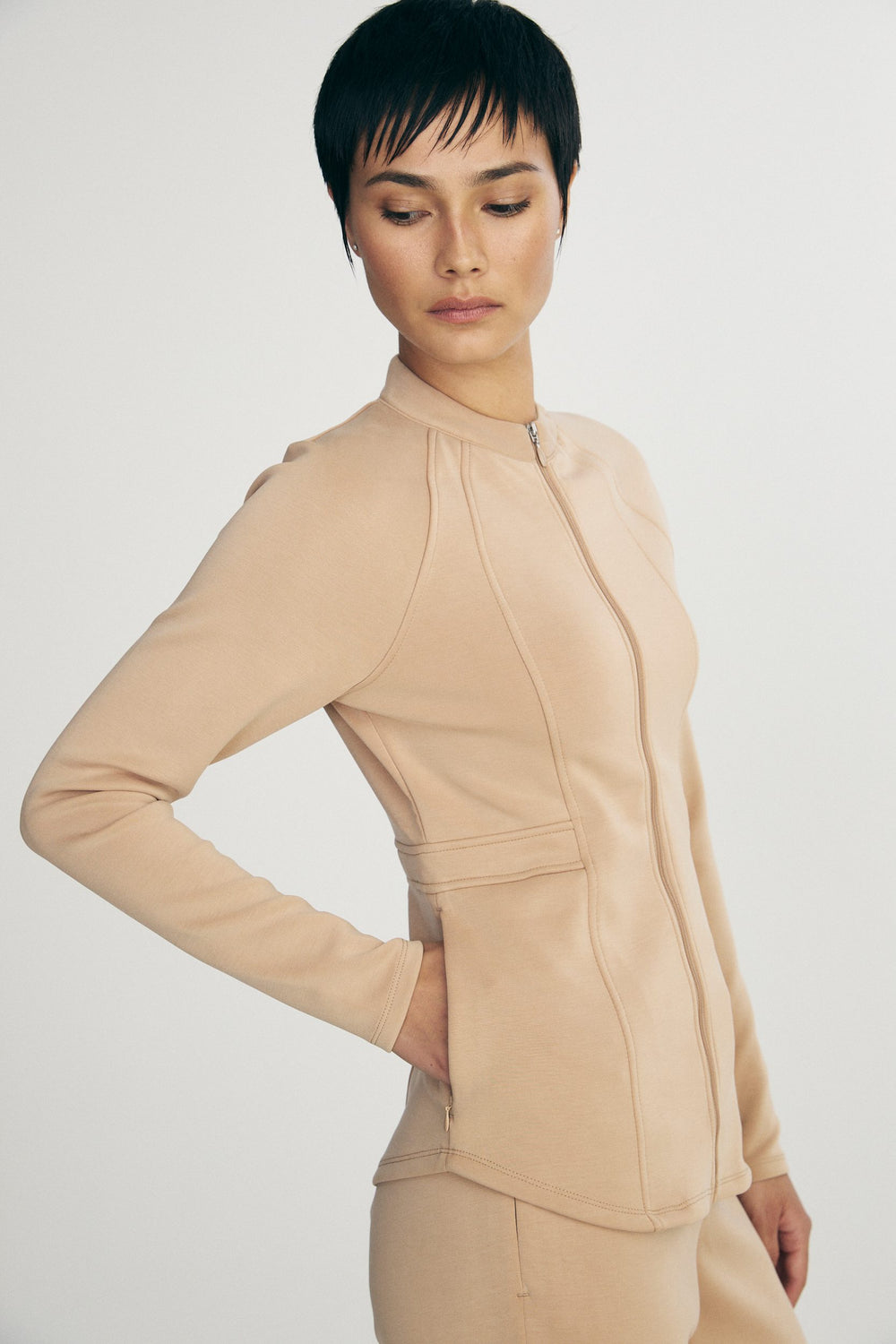 Ponte zip up cardigan