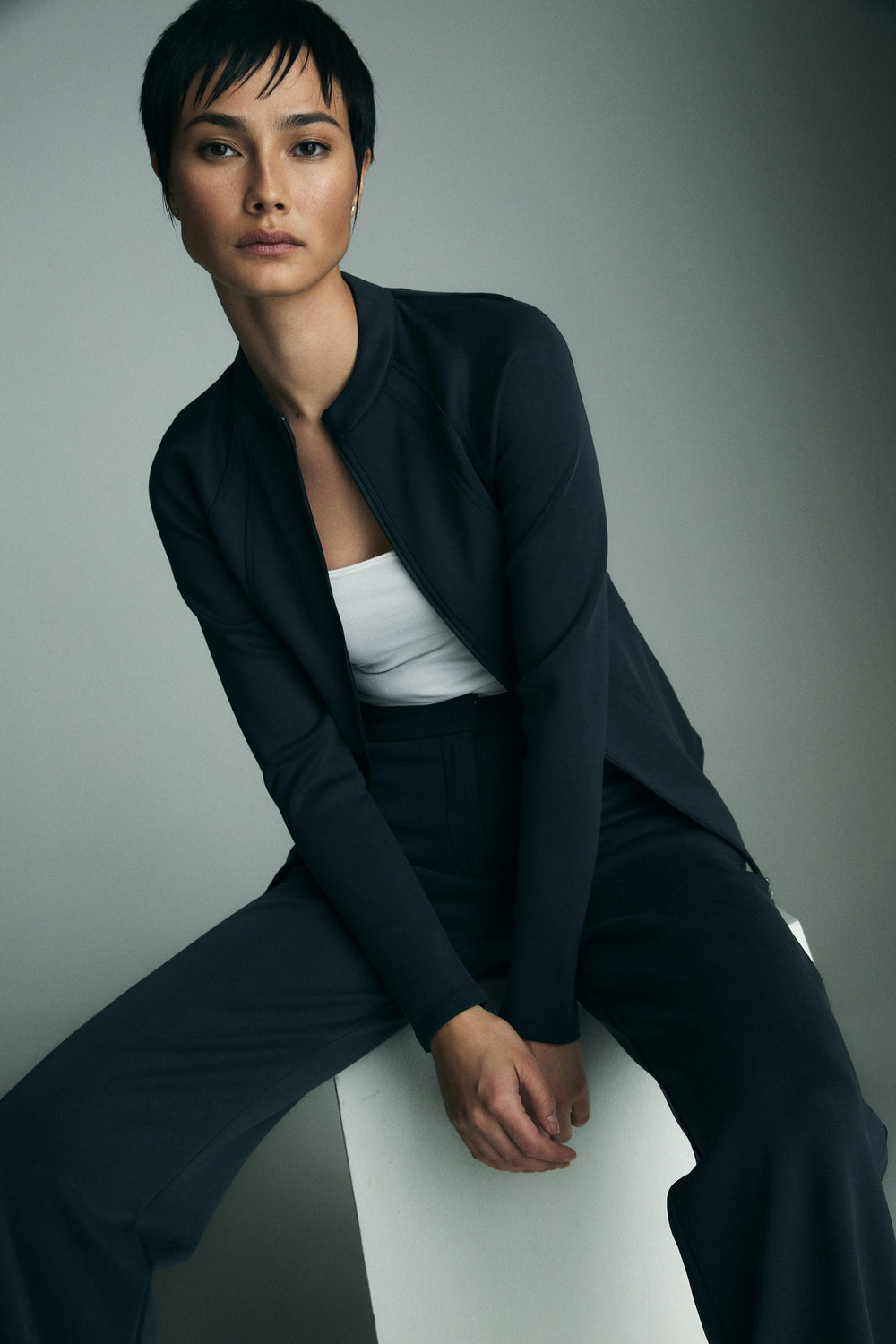 Ponte zip up cardigan