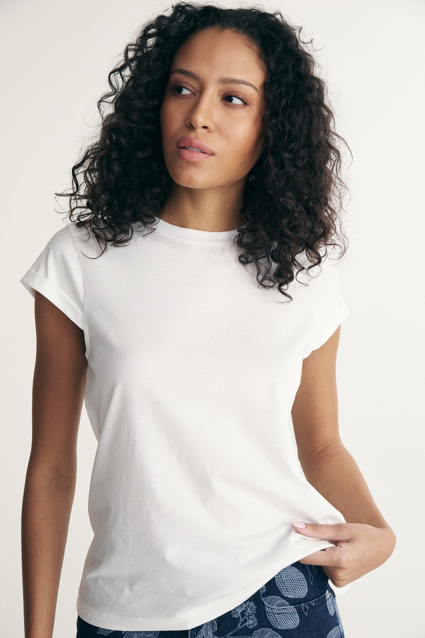 T-shirt with cap sleeve