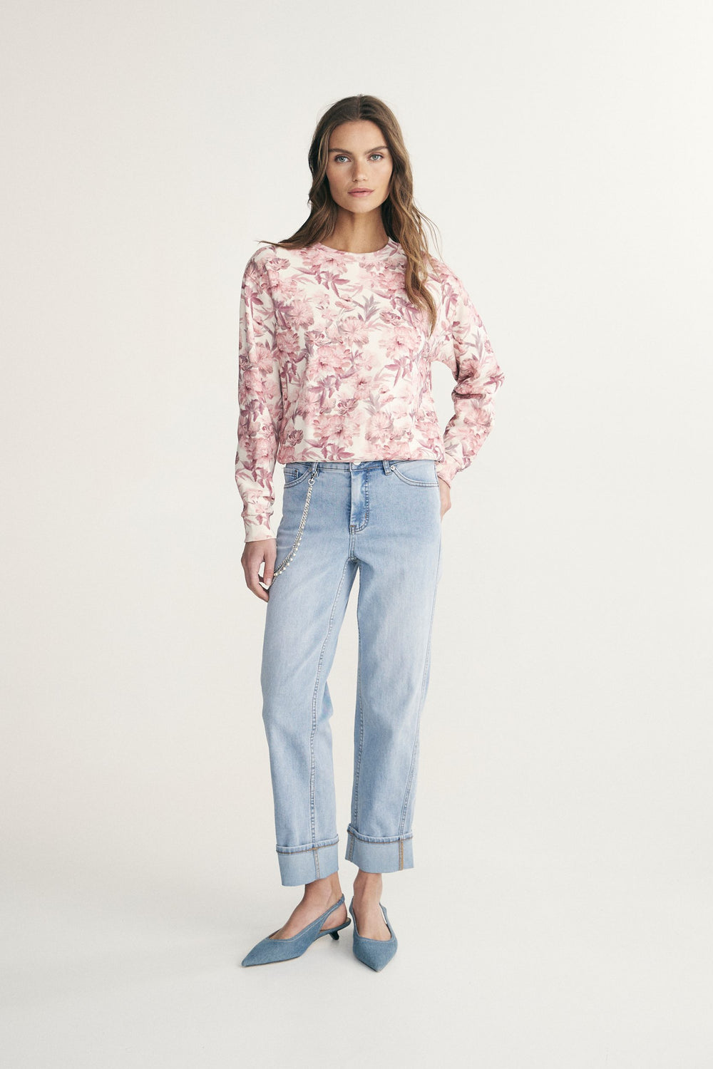 Sweat-shirt à imprimé floral