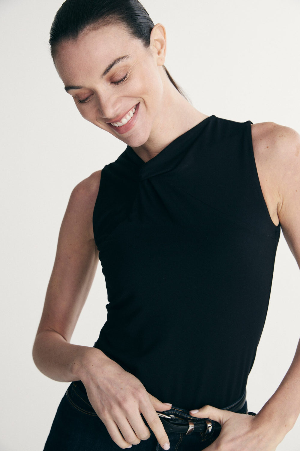 Knot detail sleeveless top