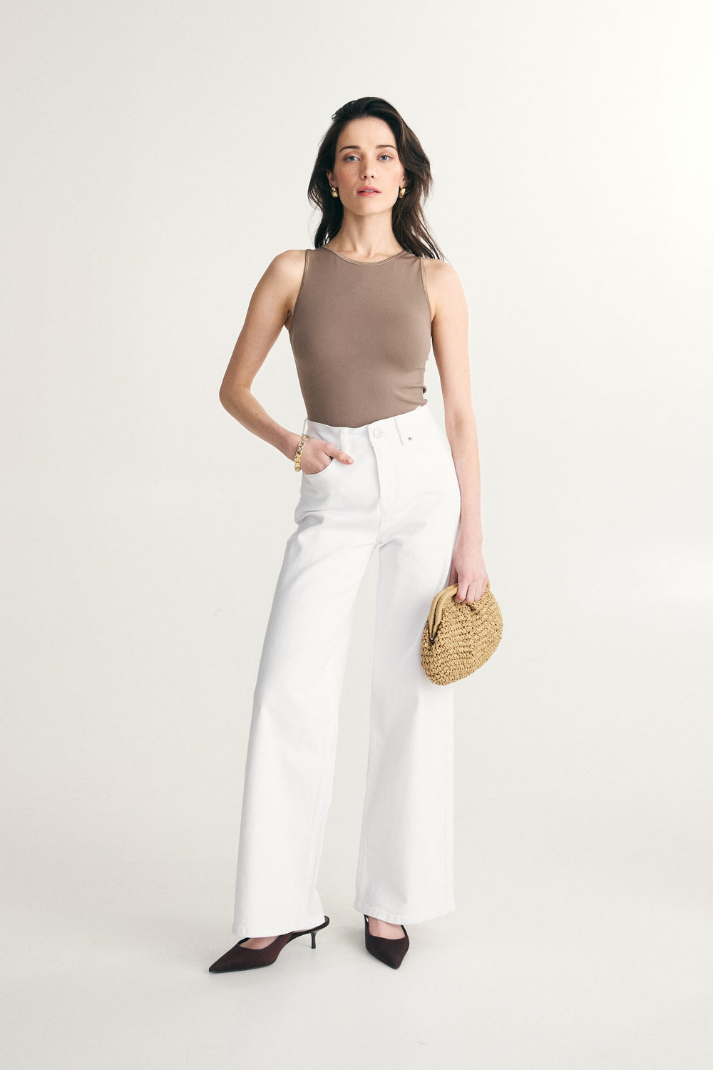 Camisole sans couture à col rond