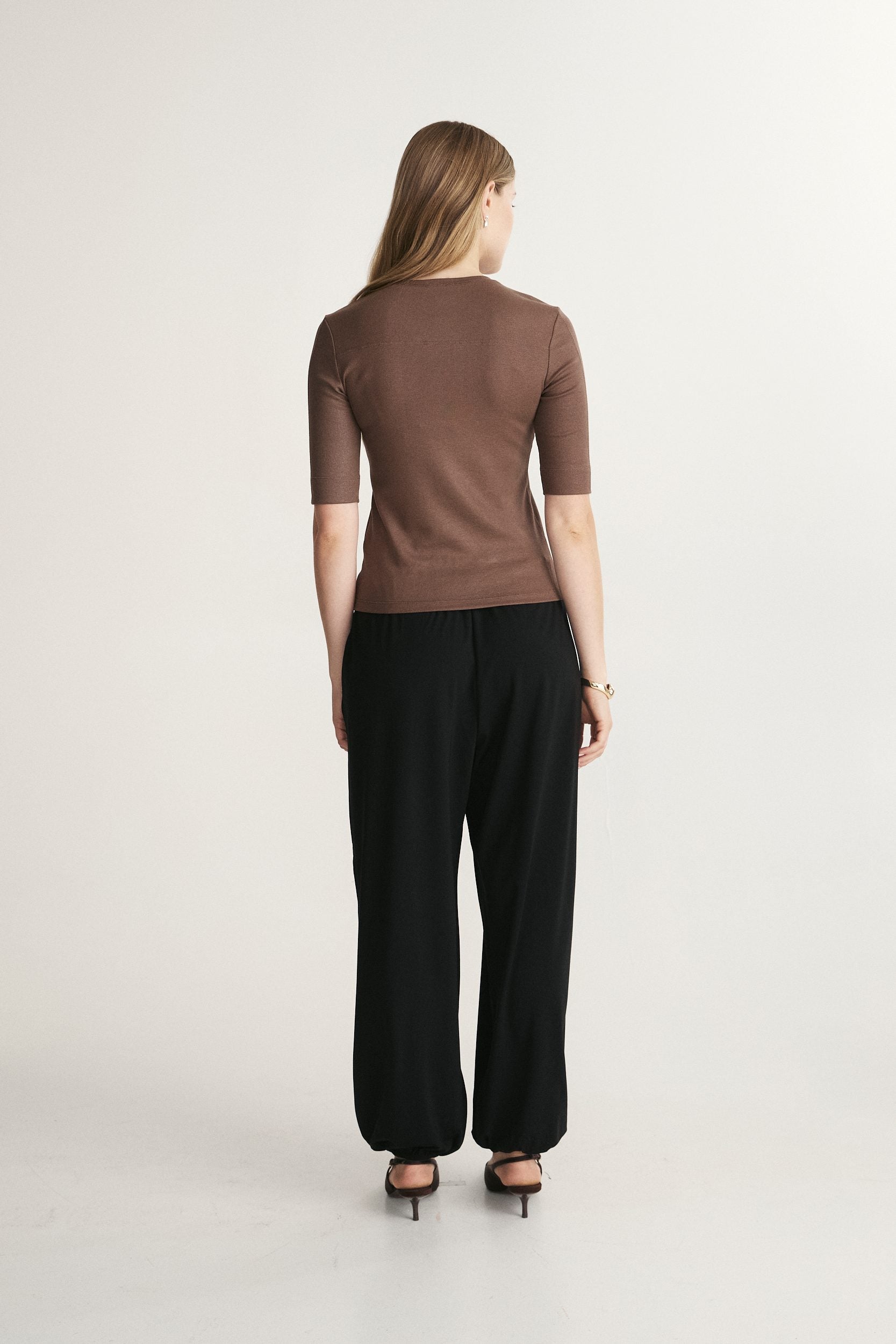 Ribbed Crew Neck Top