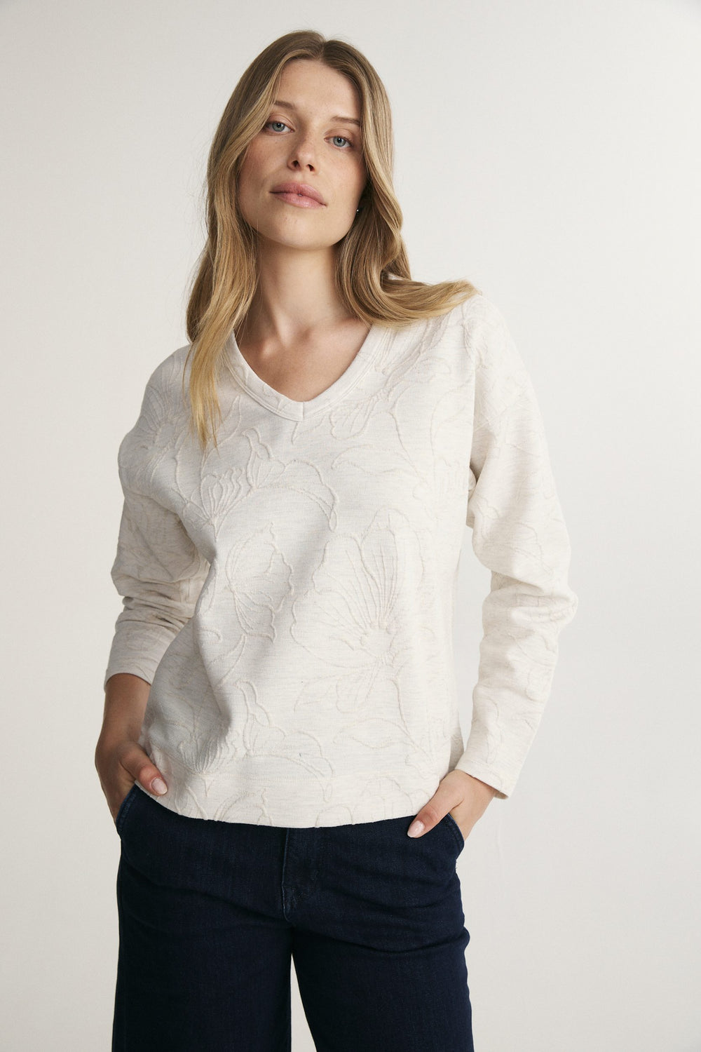 Oversized V-Neck Sweatshirt