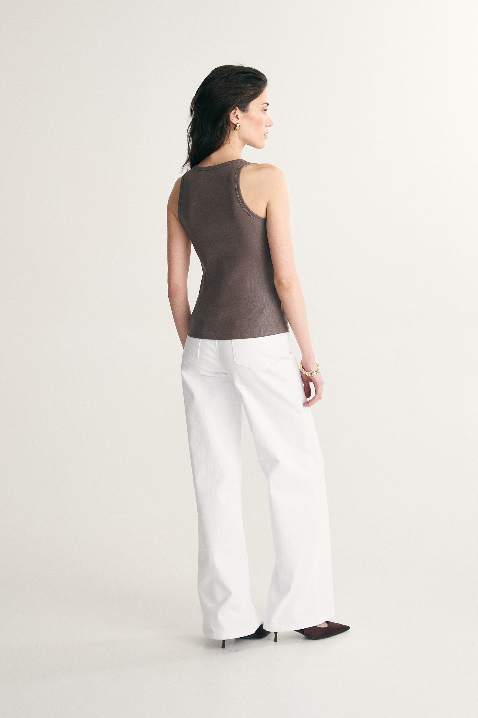 Ribbed sleeveless top