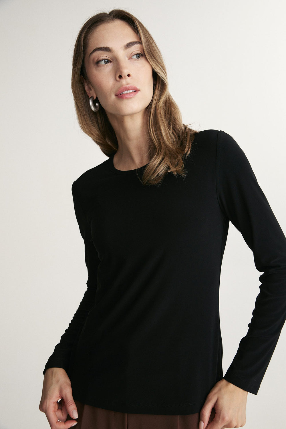 Slim-fit crewneck long-sleeve top