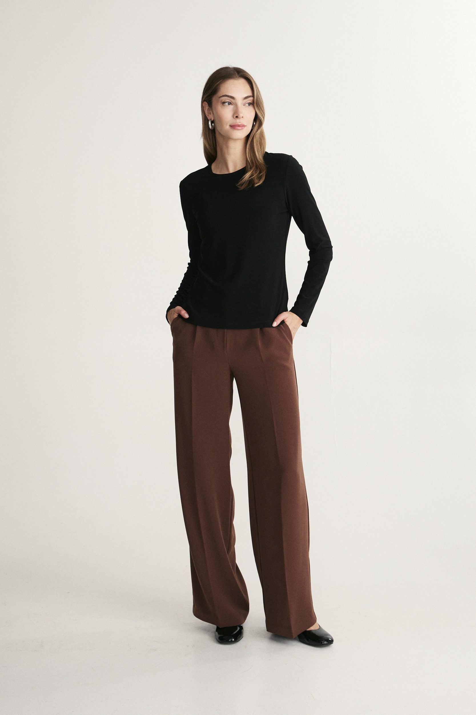 Slim-fit crewneck long-sleeve top