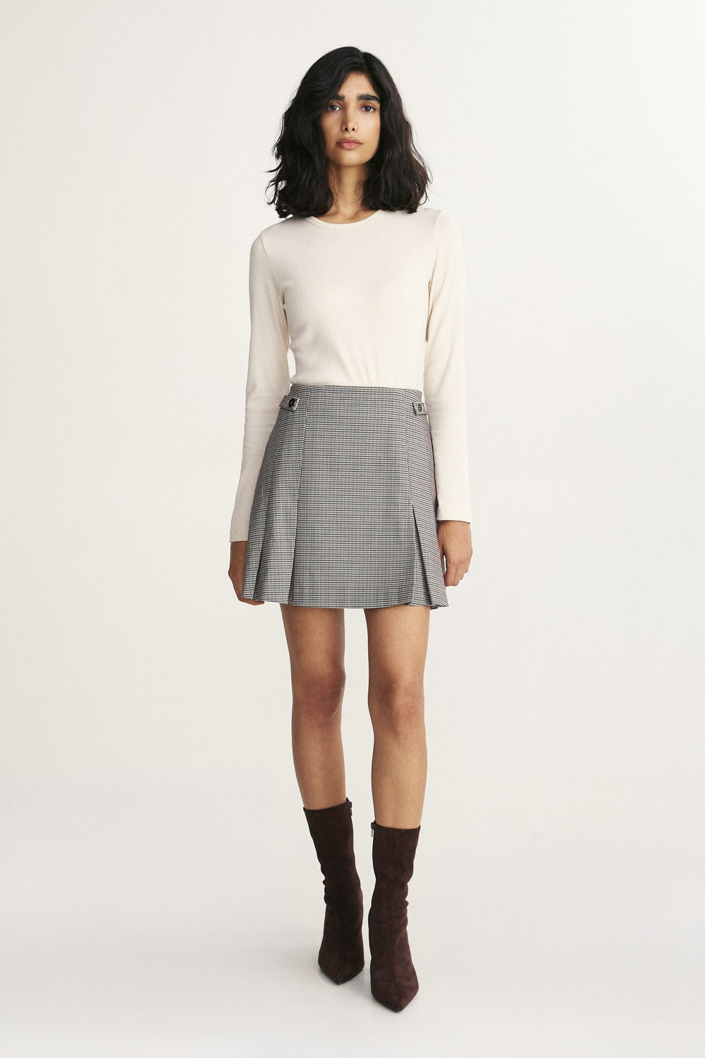 Long sleeve top with crew neck