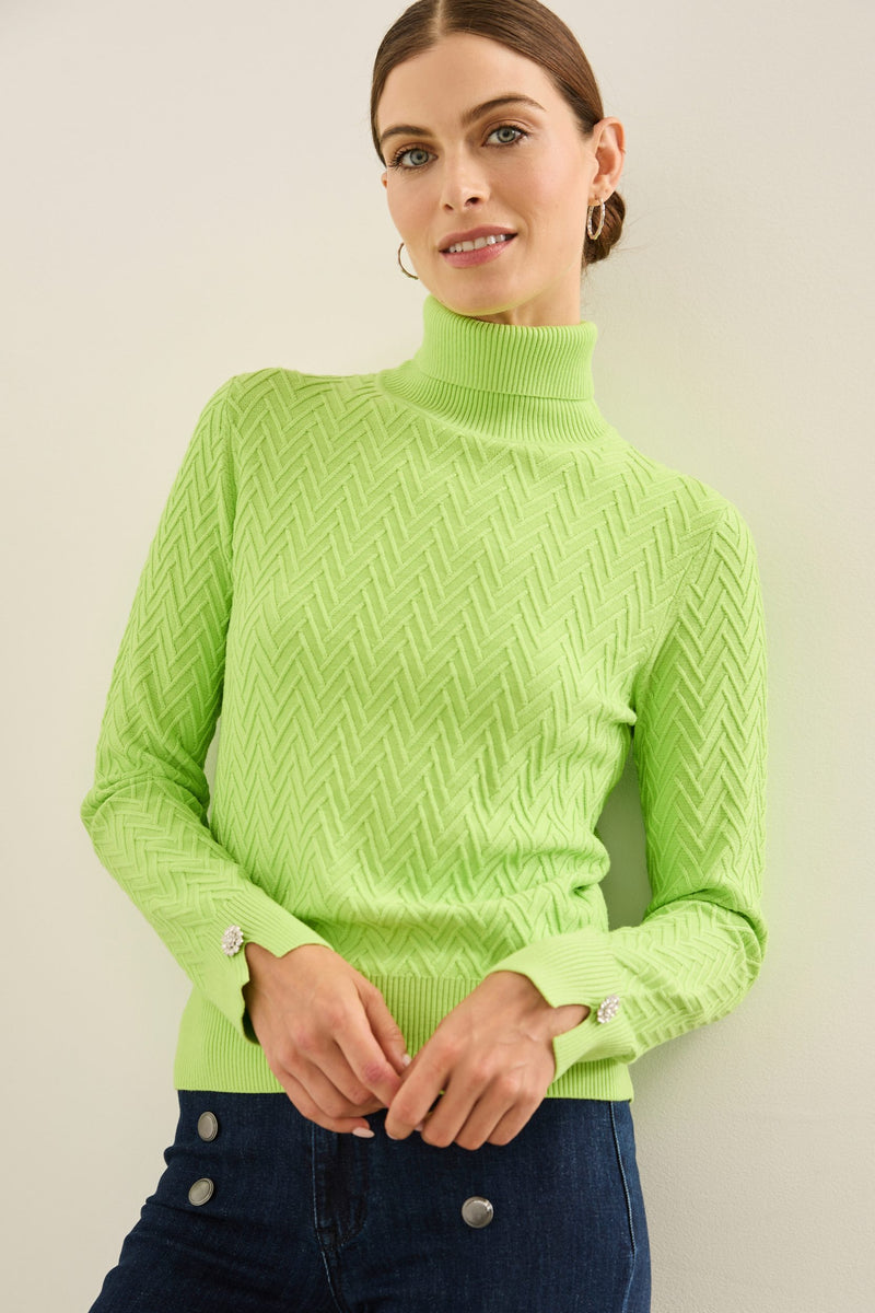 Womens lime online green turtleneck