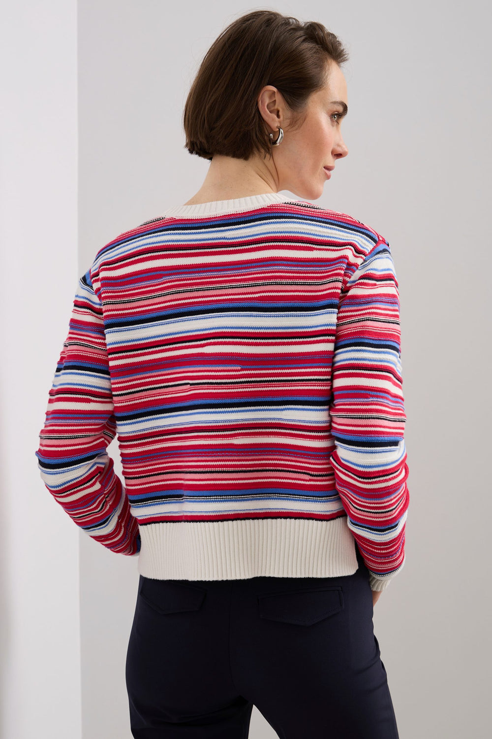 Pull ample multicolore à col rond