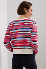 Oversized multicolored crew neck sweater