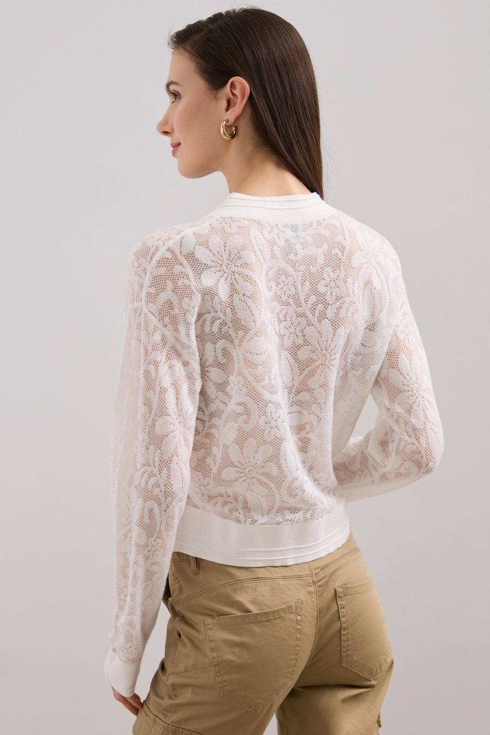 Cardigan effet dentelle avec zip