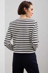 Striped knit cardigan