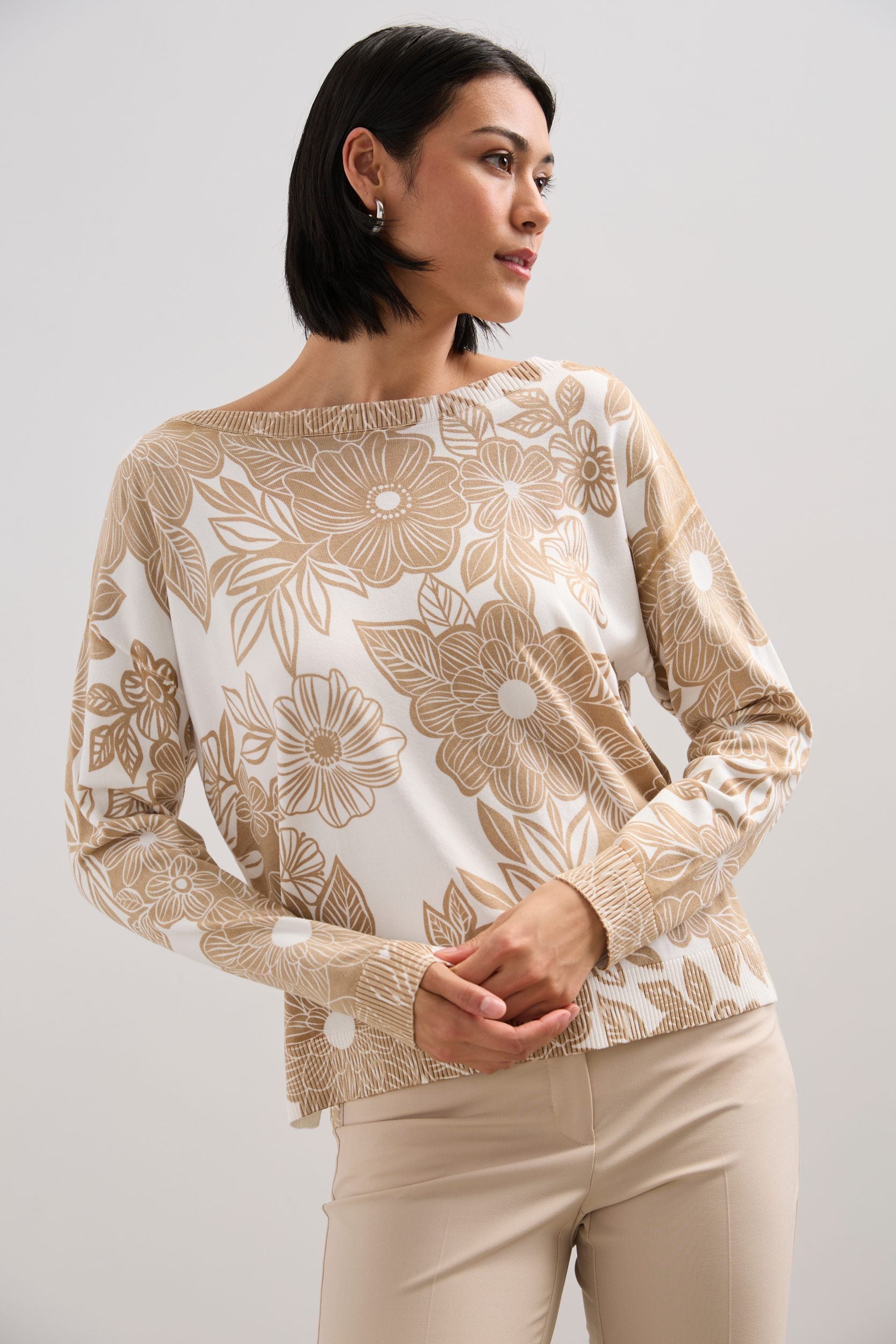 Pull à imprimé floral