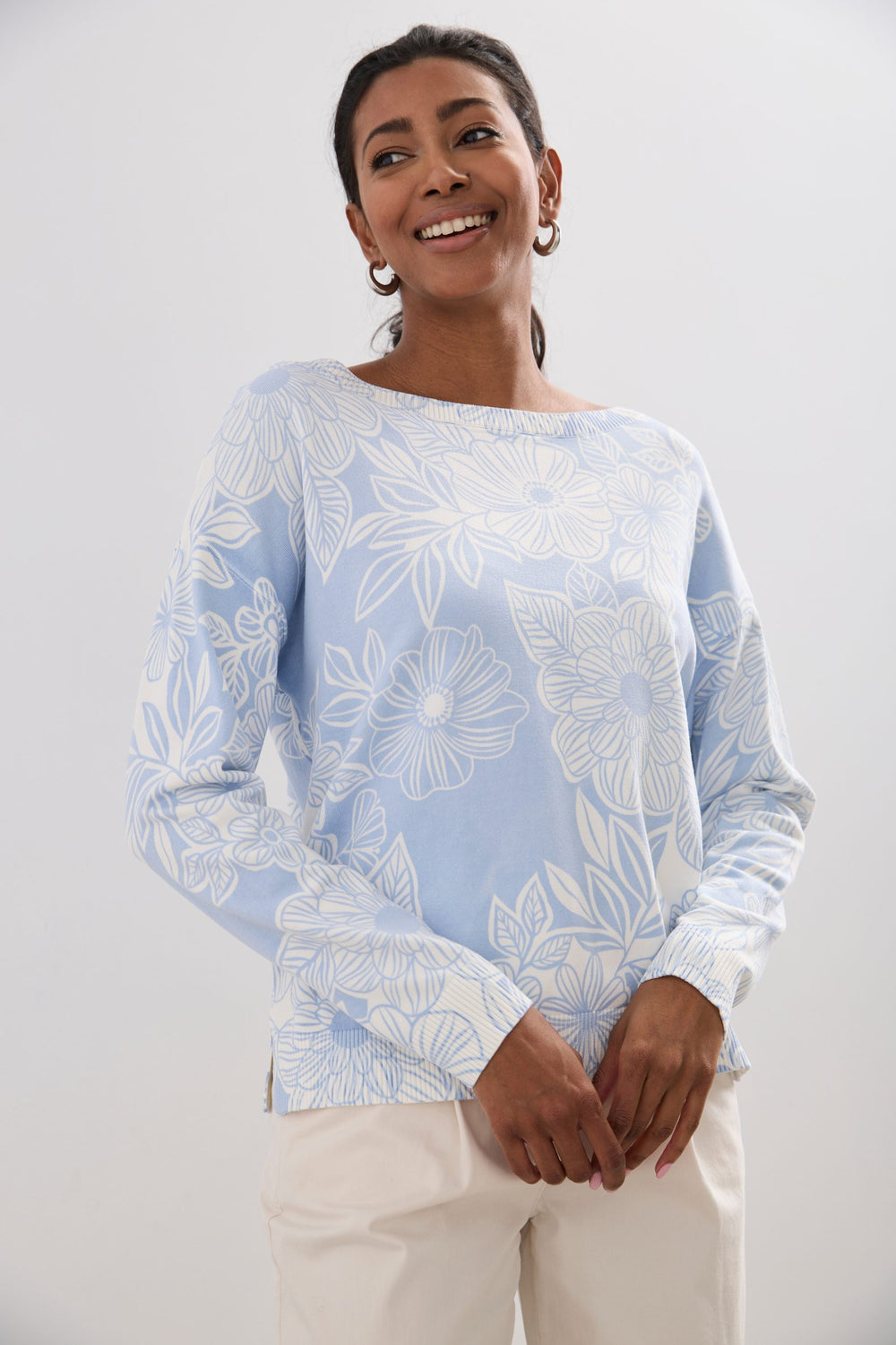 Pull à imprimé floral