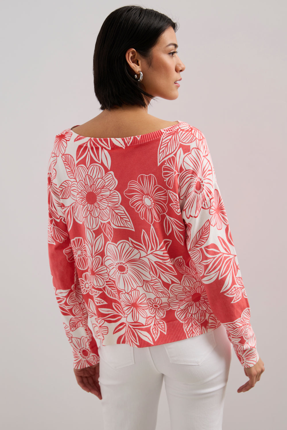Pull à imprimé floral
