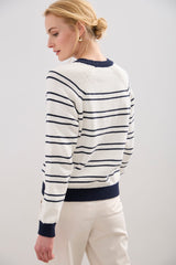 Crew neck striped sweater
