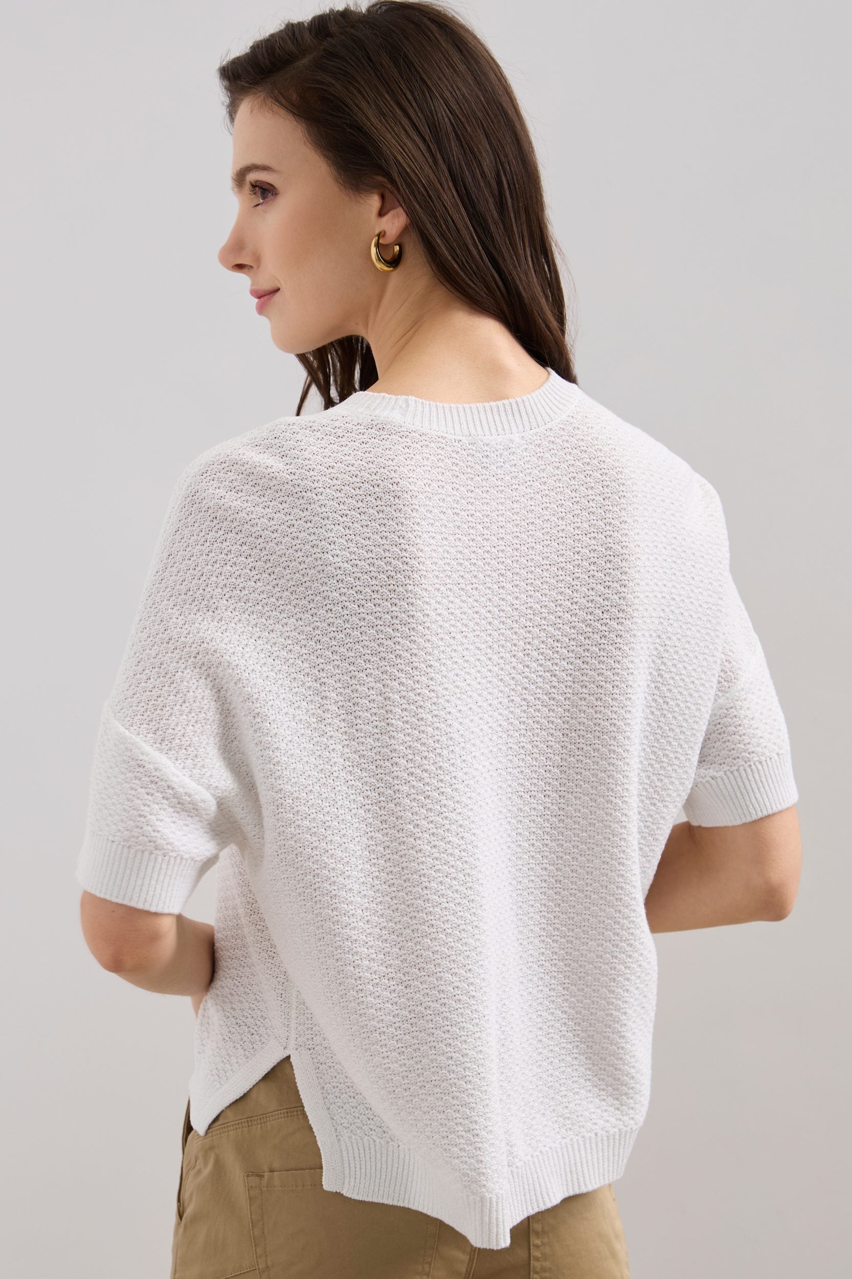 Pull texturé à manches courtes