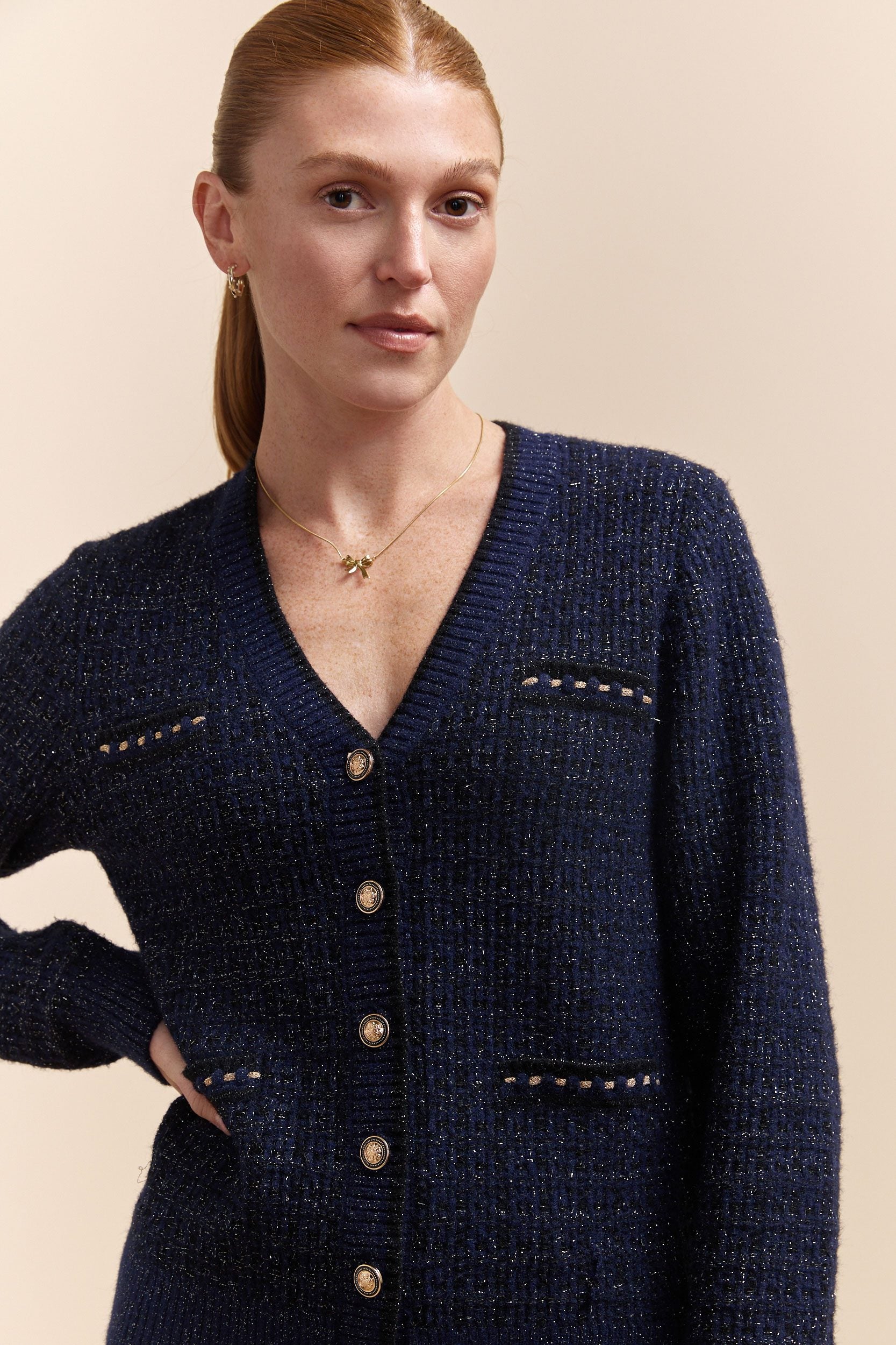 Lurex cardigan outlet