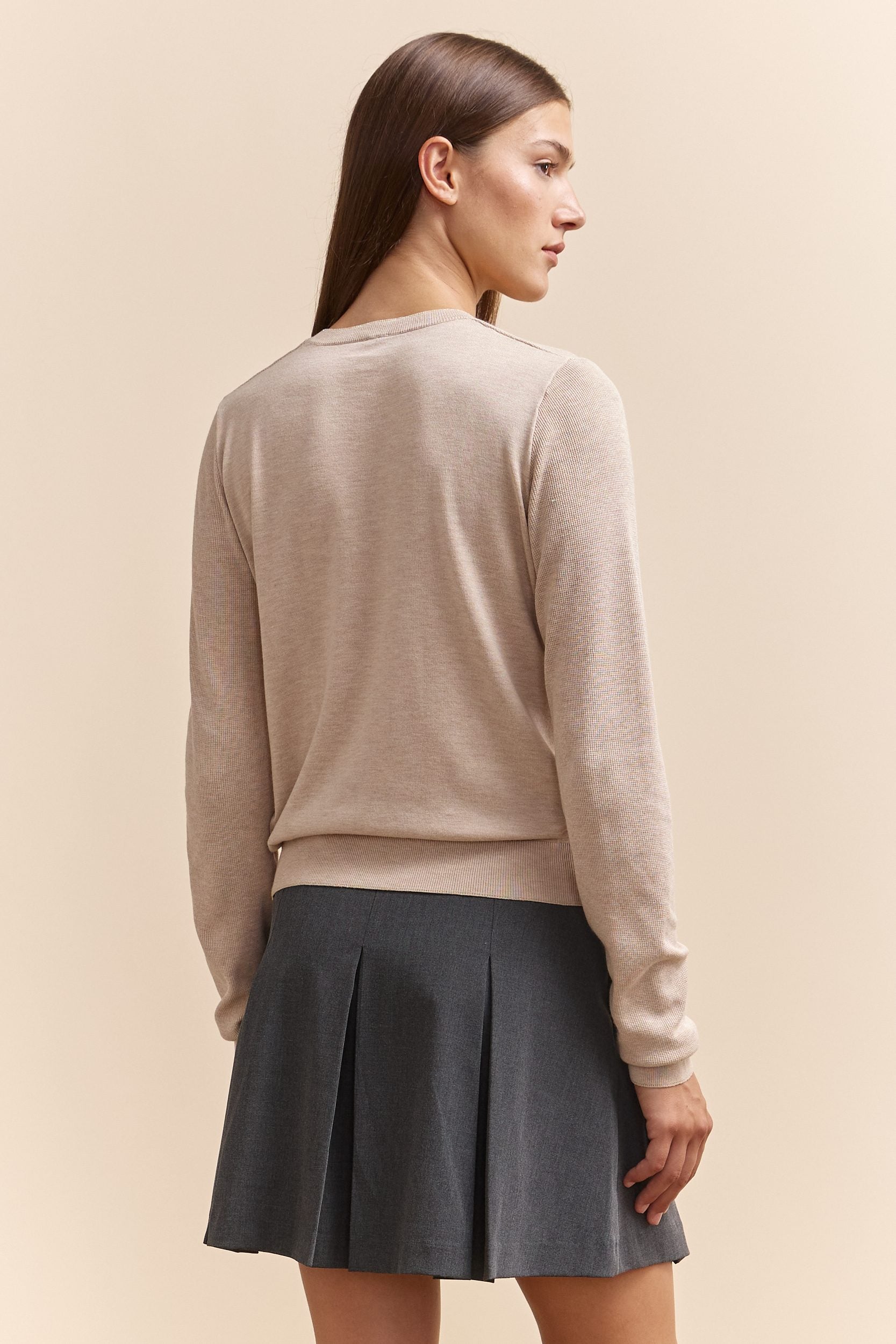 Tristan Canada Henley Collar Sweater With Lurex Detail