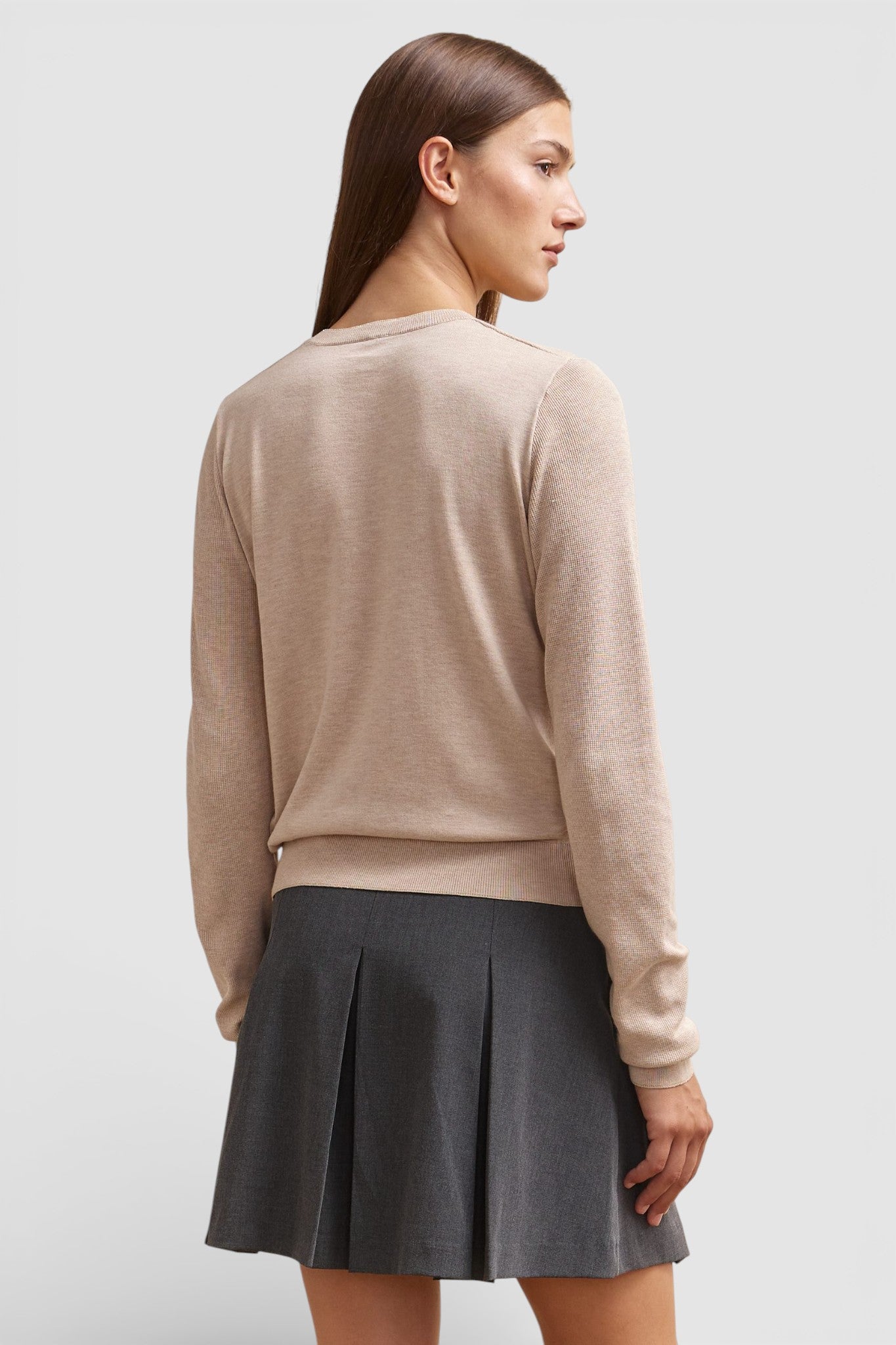 Henley collar sweater with lurex detail